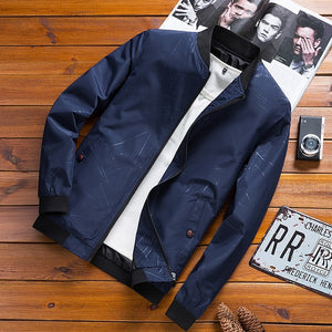 Autumn Spring Mens Casual Bomber Jacket Men Fashion Male Jacket Warm Jackets Slim Fit Casual Bomber Jacket Stand Collar Overcoat