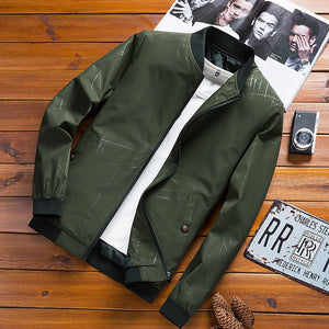 Autumn Spring Mens Casual Bomber Jacket Men Fashion Male Jacket Warm Jackets Slim Fit Casual Bomber Jacket Stand Collar Overcoat