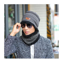 Load image into Gallery viewer, SUOGRY Neck warmer winter hat knit cap scarf cap Winter Hats For men knitted hat men Beanie Knit Hat Skullies Beanies