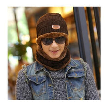 Load image into Gallery viewer, SUOGRY Neck warmer winter hat knit cap scarf cap Winter Hats For men knitted hat men Beanie Knit Hat Skullies Beanies