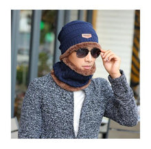 Load image into Gallery viewer, SUOGRY Neck warmer winter hat knit cap scarf cap Winter Hats For men knitted hat men Beanie Knit Hat Skullies Beanies