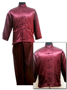 Black New  Men's Silk  Uniform Chinese Tai Chi Suit  Kung Fu Costume Shirt+Trousers Sets S M L XL XXL M3012