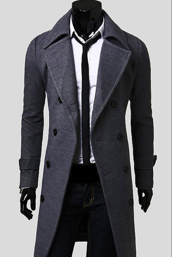 Man's coat Cloth coat 2019 British fashion of men's autumn/winter warm coat to thicken the big long coat Wool & Blends