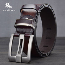 Load image into Gallery viewer, JIFANPAUL Brand Genuine Men&#39;s Leather Fashion Belt Alloy Material Pin Buckle Business Retro Men&#39;s Jeans Wild High Quality  Belts