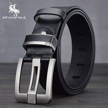 Load image into Gallery viewer, JIFANPAUL Brand Genuine Men&#39;s Leather Fashion Belt Alloy Material Pin Buckle Business Retro Men&#39;s Jeans Wild High Quality  Belts