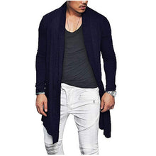 Load image into Gallery viewer, Autumn Men Stylish Knitted Cardigan Slim Fit Pleated Long Sleeve Casual Sweater Overcoat Tops M-XXXL