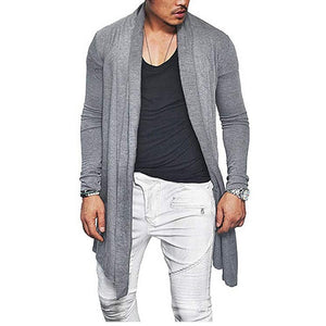 Autumn Men Stylish Knitted Cardigan Slim Fit Pleated Long Sleeve Casual Sweater Overcoat Tops M-XXXL