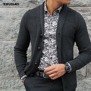 Solid Men's Cardigan Solid Long Sleeve Single Breasted Sweater Men 2019 Autumn Winter Casual Knitted Pull Homme Sweaters For Men