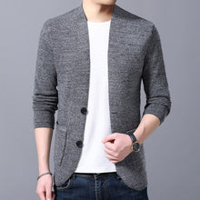 Load image into Gallery viewer, Sweater Cardigan Men's 2019 Spring and Autumn New Single-breasted Slim Wool Knit V-neck Cardigan Jacket High Quality