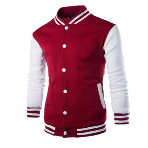 2019 New Men/Boy Baseball Jacket Men Fashion Design Wine Red Mens Slim Fit College Varsity Jacket Men Brand Stylish Veste Homme