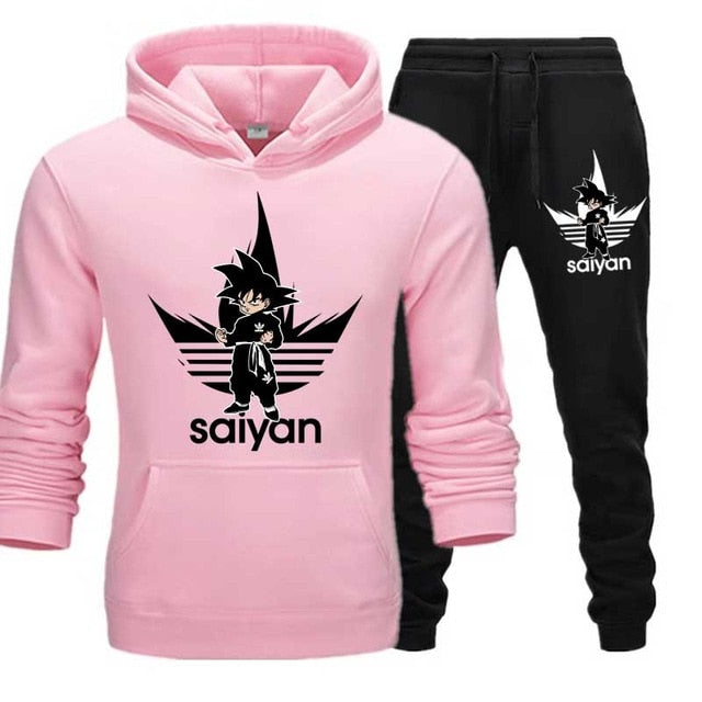 SAIYAN Men's Sets drop shipping hoodies+Pants Harajuku wholesale Sport Suits Casual Sweatshirts Tracksuit Sportswear plus 5XL