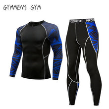 Load image into Gallery viewer, GYMMENS Men&#39;s Fitness Gym Compression Tights Sports Cloths Exercise Suits Long Sleeve Tights Set for Men