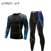 Load image into Gallery viewer, GYMMENS Men&#39;s Fitness Gym Compression Tights Sports Cloths Exercise Suits Long Sleeve Tights Set for Men