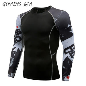 GYMMENS Men's Fitness Gym Compression Tights Sports Cloths Exercise Suits Long Sleeve Tights Set for Men