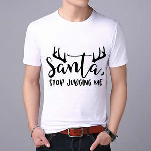 Funny Santa Claus print MEN T-shirt Top Tees Christmas tshirt Christmas Print Men T Shirt  Santa Claus Tee Shirt 2019