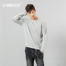 Load image into Gallery viewer, SIMWOOD 2019 autumn winter new minimalist sweater men causal basic 100% cotton pullover quality anti-static clothes SI980583