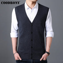 Load image into Gallery viewer, COODRONY Sweater Men Autumn Winter Warm Cashmere Wool Cardigan Men Classic Sleeveless V-Neck Mens Sweaters Cardigans Coats 91022