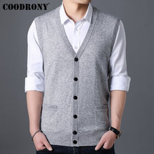 Load image into Gallery viewer, COODRONY Sweater Men Autumn Winter Warm Cashmere Wool Cardigan Men Classic Sleeveless V-Neck Mens Sweaters Cardigans Coats 91022