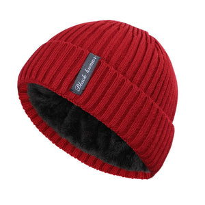 2019 winter men's hat winter letter label velvet thick men and women knit hat outdoor warm thickening casual design men's peas