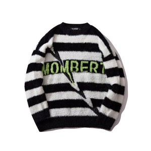 Harajuku Stripe Sweaters Men Hip Hop Loose Pullover Sweater Streetwear Male Female Fashion Winter 2019 Clothing WG588