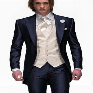 New style Best Sellers Notch Lapel Two Buttons Charcoal Gray Groom Tuxedos Suit Wedding Men's suits( jacket+Pants+vest+tie)