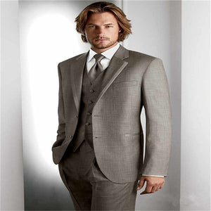 New style Best Sellers Notch Lapel Two Buttons Charcoal Gray Groom Tuxedos Suit Wedding Men's suits( jacket+Pants+vest+tie)