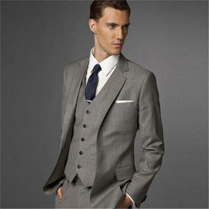 New style Best Sellers Notch Lapel Two Buttons Charcoal Gray Groom Tuxedos Suit Wedding Men's suits( jacket+Pants+vest+tie)