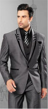 Load image into Gallery viewer, New style Best Sellers Notch Lapel Two Buttons Charcoal Gray Groom Tuxedos Suit Wedding Men&#39;s suits( jacket+Pants+vest+tie)