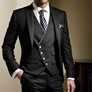 New style Best Sellers Notch Lapel Two Buttons Charcoal Gray Groom Tuxedos Suit Wedding Men's suits( jacket+Pants+vest+tie)