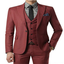 Load image into Gallery viewer, Best Sellers Notched Lapel Two Button Gray High quality Groom Tuxedos Suit Wedding Men&#39;s suits ( jacket+Pants+vest+tie)