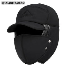 Load image into Gallery viewer, SHALUOTAOTAO Trend Winter Thermal Bomber Hats Men Women Fashion Ear Protection Face Windproof Ski Cap Velvet Thicken Couple Hat