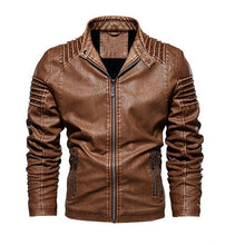 Load image into Gallery viewer, Men&#39;s Winter Leather Jacket Motorcycle Biker PU Leather Coats Male Outerwear Fashion Warm Thicken Faux Wool Liner Jacket M-5XL