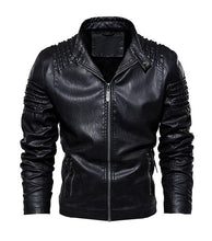 Load image into Gallery viewer, Men&#39;s Winter Leather Jacket Motorcycle Biker PU Leather Coats Male Outerwear Fashion Warm Thicken Faux Wool Liner Jacket M-5XL