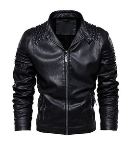 Men's Winter Leather Jacket Motorcycle Biker PU Leather Coats Male Outerwear Fashion Warm Thicken Faux Wool Liner Jacket M-5XL