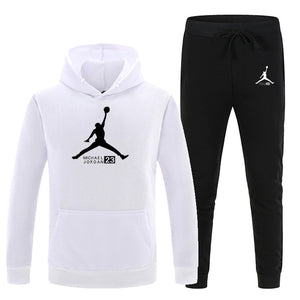 23 JORDAN Autumn winter Hot Sale Men's Sets Hoodie+pants 2 Pieces Sets Casual Tracksuit Male Sportswear Gyms Fitness Sweatpants