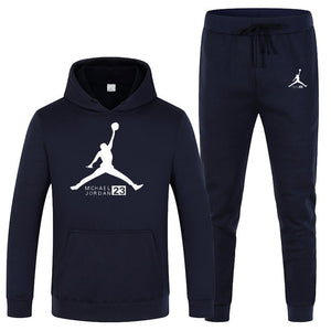 23 JORDAN Autumn winter Hot Sale Men's Sets Hoodie+pants 2 Pieces Sets Casual Tracksuit Male Sportswear Gyms Fitness Sweatpants