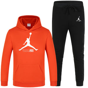 23 JORDAN Autumn winter Hot Sale Men's Sets Hoodie+pants 2 Pieces Sets Casual Tracksuit Male Sportswear Gyms Fitness Sweatpants