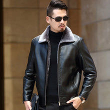 Load image into Gallery viewer, FAVOCENT 2019 New Casual Leather Jackets Men Motorcycle Keep Warm Leather Jackets Fashion Brand Men's Fleece Leather Jacket Coat