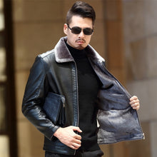 Load image into Gallery viewer, FAVOCENT 2019 New Casual Leather Jackets Men Motorcycle Keep Warm Leather Jackets Fashion Brand Men's Fleece Leather Jacket Coat