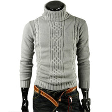 Load image into Gallery viewer, Men&#39;S Sweater Jacquard Hedging Men&#39;S Turtleneck Solid Casual Sweater Pullover Male Brand Men&#39;s Slim Sweaters Knitted Pullovers