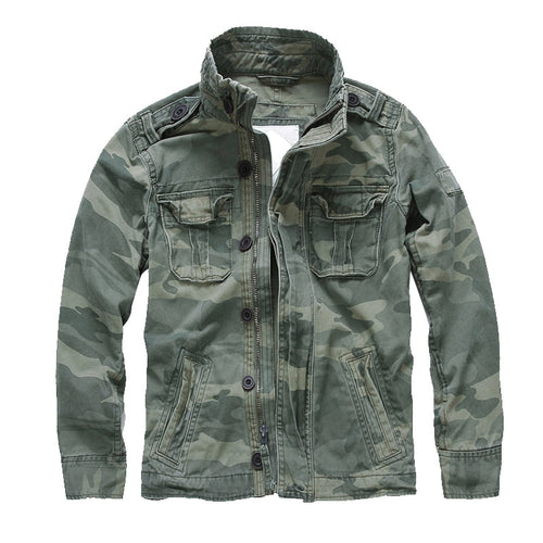 Men Spring Bomber Jacket Camouflage Autumn Combat Jackets Military Pocket Outwear Army Coats Casual Male Cotton Size
