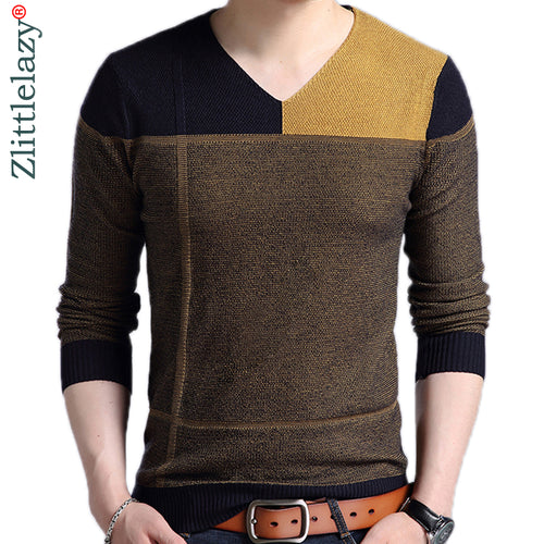 2019 new designer pullover patchwork men sweater mensjersey knitted sweaters mens wear slim fit knitwear fashion clothing 3129