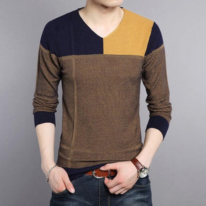 2019 new designer pullover patchwork men sweater mensjersey knitted sweaters mens wear slim fit knitwear fashion clothing 3129