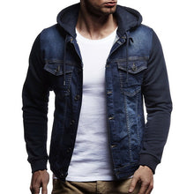 Load image into Gallery viewer, MJARTORIA  2019 New Denim Jacket Men Hooded Sportswear Outdoors Casual Fashion Jeans Jackets Hoodies Cowboy Mens Jacket Coat