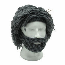 Load image into Gallery viewer, Handmade Knitted Men Winter Crochet Mustache Hat Beard Beanies Face Tassel Bicycle Mask Ski Warm Cap Funny Hat Gift