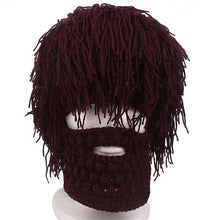 Load image into Gallery viewer, Handmade Knitted Men Winter Crochet Mustache Hat Beard Beanies Face Tassel Bicycle Mask Ski Warm Cap Funny Hat Gift