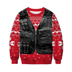 Men's sweater pull homme Ugly Christmas Sweater Santa Claus 3d Loose Hoodie Men Women christmas sweater men pull noel homme