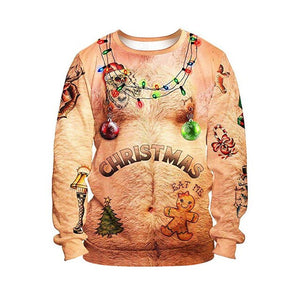 Men's sweater pull homme Ugly Christmas Sweater Santa Claus 3d Loose Hoodie Men Women christmas sweater men pull noel homme