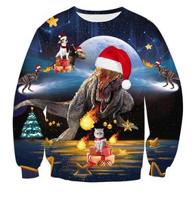 Men's sweater pull homme Ugly Christmas Sweater Santa Claus 3d Loose Hoodie Men Women christmas sweater men pull noel homme