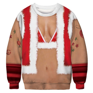 Men's sweater pull homme Ugly Christmas Sweater Santa Claus 3d Loose Hoodie Men Women christmas sweater men pull noel homme